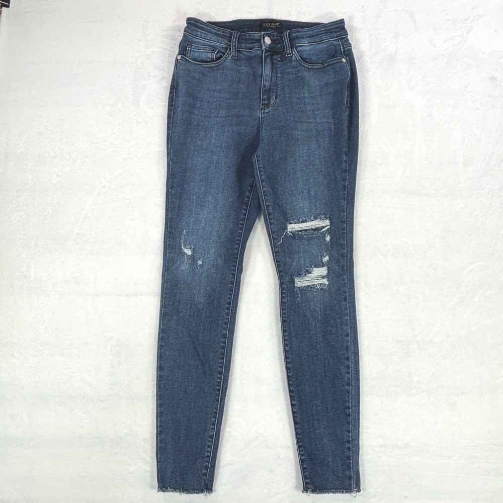 Judy Blue Skinny Fit Distressed High Rise Jeans Blue JB82581DK Size 9/29